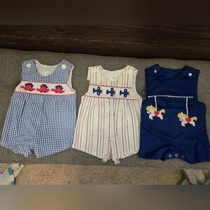 Set Of 3 Nursery Rhyme Overall Shorts Baby